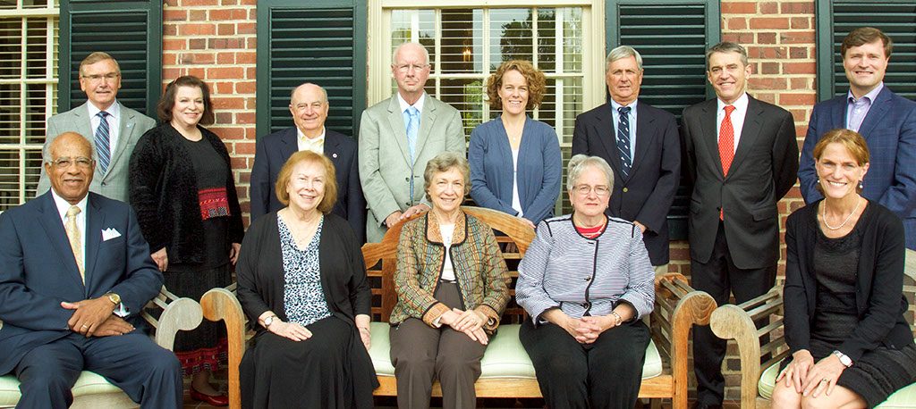 GEAB members: Howard Lee, Penny Aldrich, Verla Insko, Fran Hoch and Burnet Tucker; and (back row, left to right) Don Buckley, Drusilla Scott, Ivy Carroll, Paul Hoch, Beth Whitaker, David Lewis, Ken Smith (chair of the GEAB) and Andrew McMillan Jr.